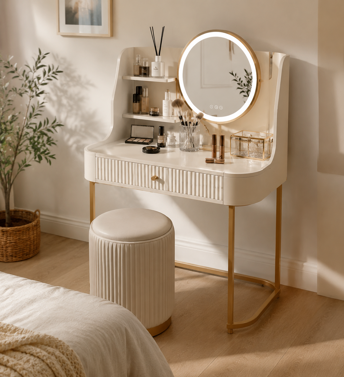 Saeaca™ Liora Compact Vanity Organizer Table