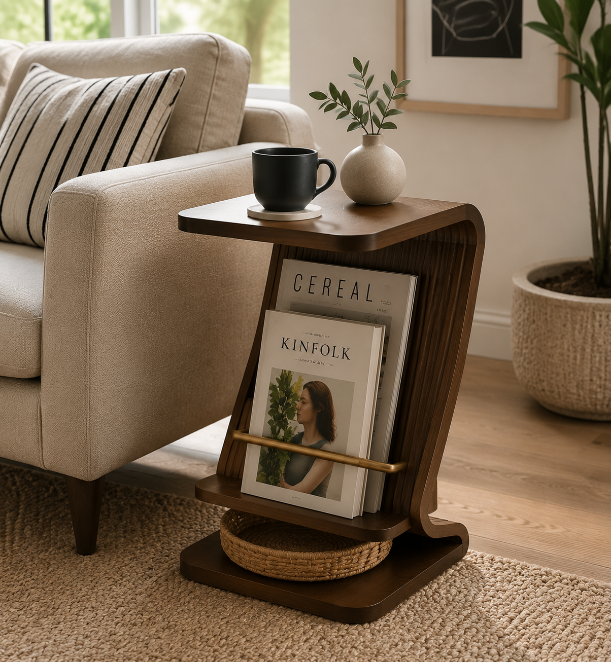 Saeaca™ Belloria Modern Magazine Side Rack Table